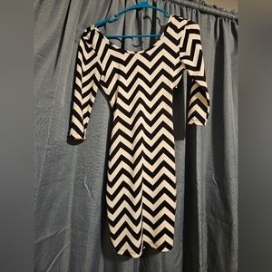 Chevron Fitted Dress - Size Small